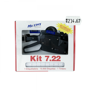 Kit Etiquetadora Metiq 7.22 7 digitos + Etiquetas brancas (22mmx12mm)