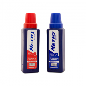 Tinta P/ Cartaz Metiq Alcolor 500ml - Kit 1 Vermelho + 1 Azul